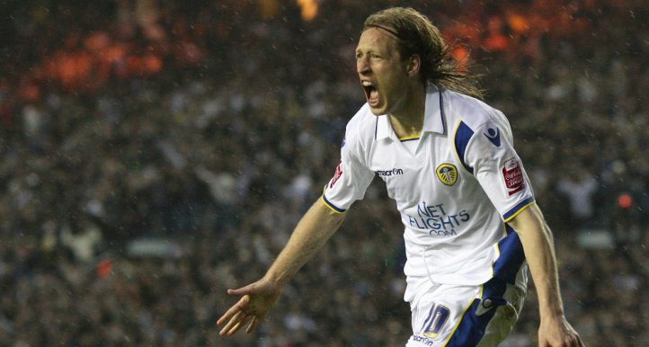 Leeds United's Argentinian Striker Luciano Becchio at Elland Road, May 2009.