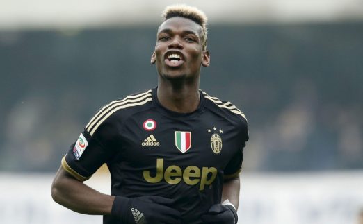 Juventus' Paul Pogba celebrates scoring against Chievo Verona at Bentegodi Stadium, Verona, January 2016.