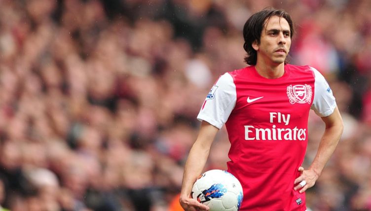 Yossi Benayoun playing for Arsenal against Norwich in the Premier League. Emirates Stadium, Highbury, London. 5 May 2012.