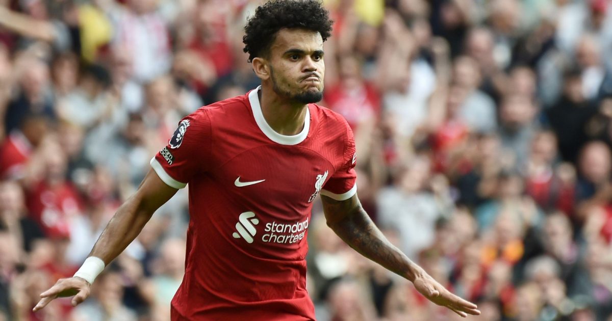 Luis Diaz during the Premier League match between Liverpool and Bournemouth at Anfield, Liverpool, August 2023.