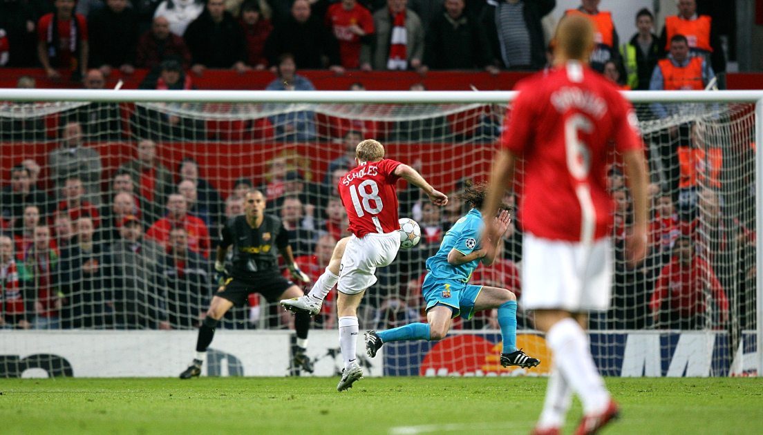 Man Utd A ode to Paul Scholes’ greatest sh*tpinger against Barcelona