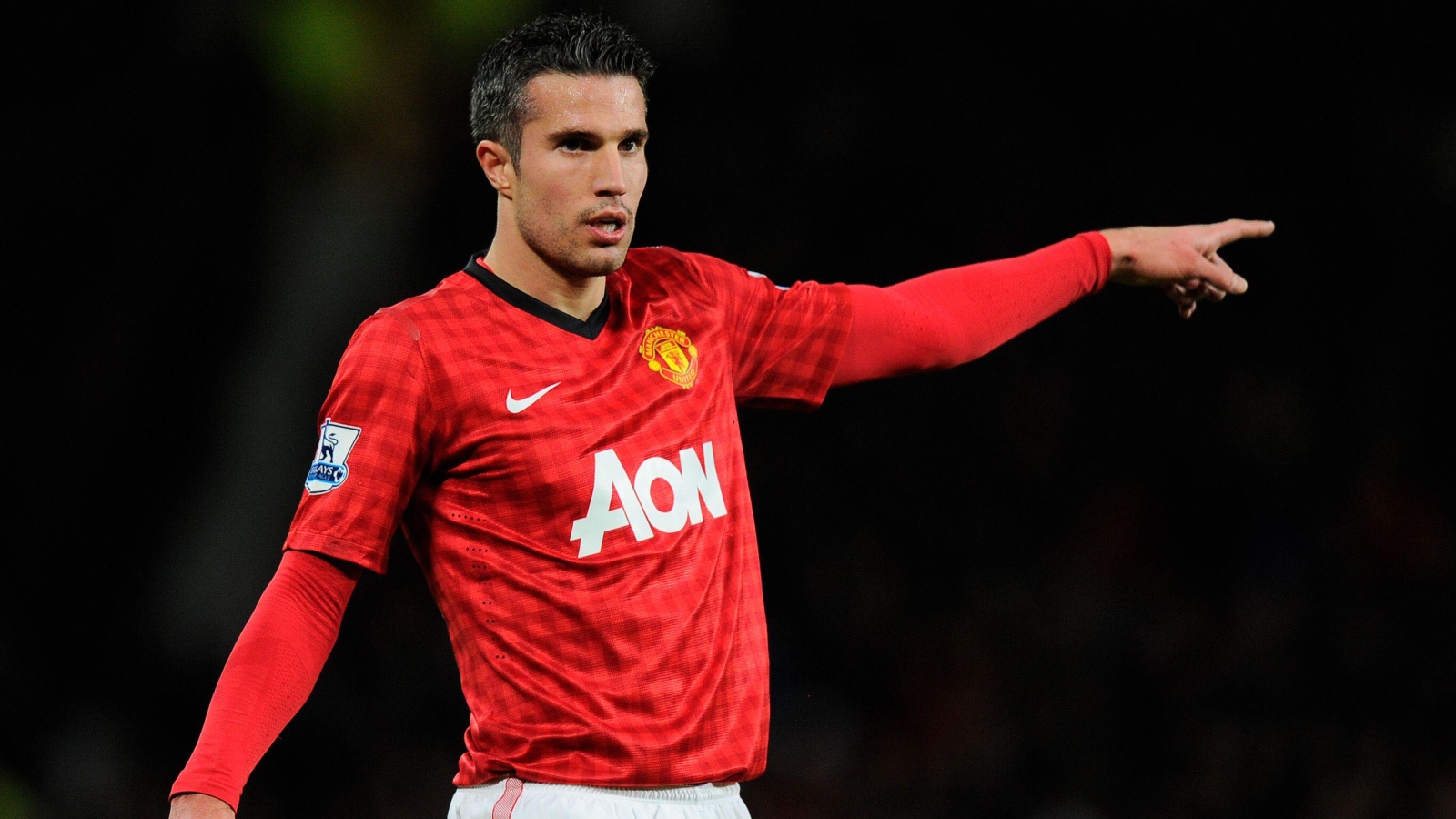 Robin van Persie during the Premier League match between Manchester United and Southampton at Old Trafford, Manchester, January 2013.
