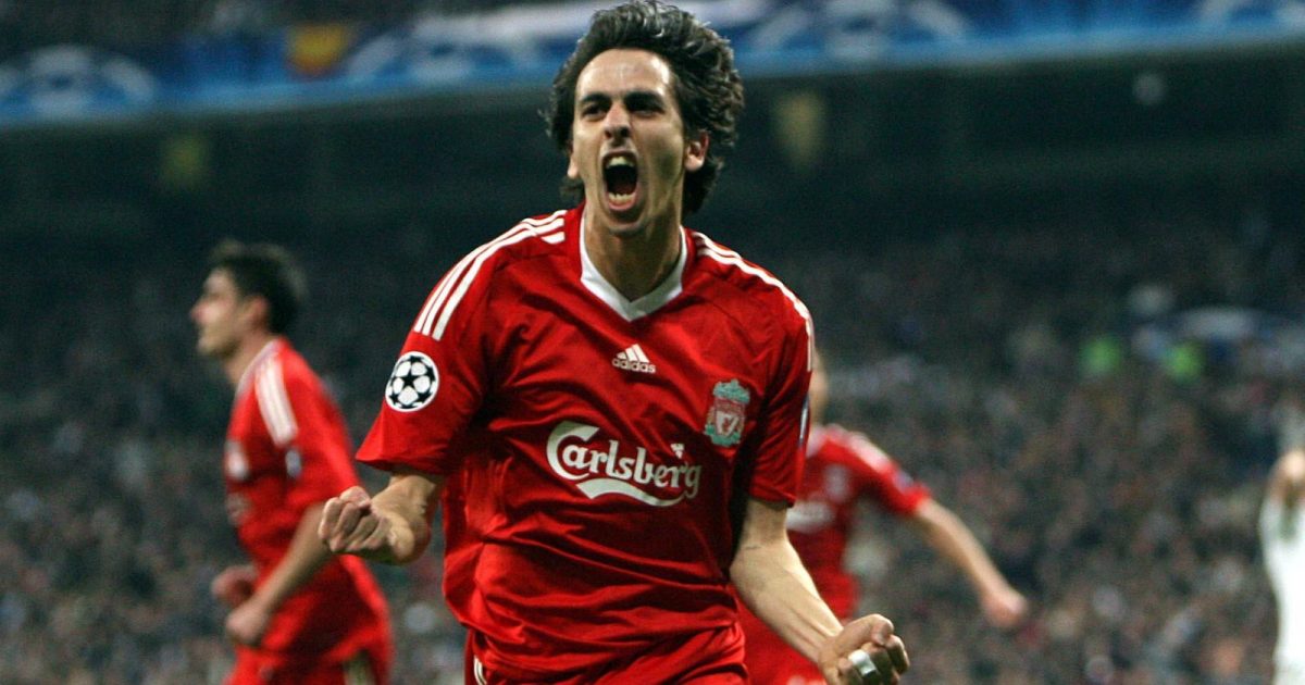 Liverpool's Yossi Benayoun celebrates scoring against Real Madrid in the Champions League last 16 at the Santiago Bernabeu, Madrid, Spain, 25 Febraury, 2009.