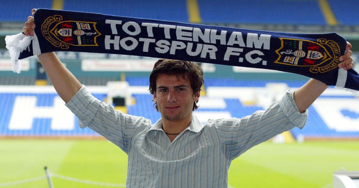 Tottenham Hotspur striker Helder Postiga is unveiled at White Hart Lane, London, June 2003.