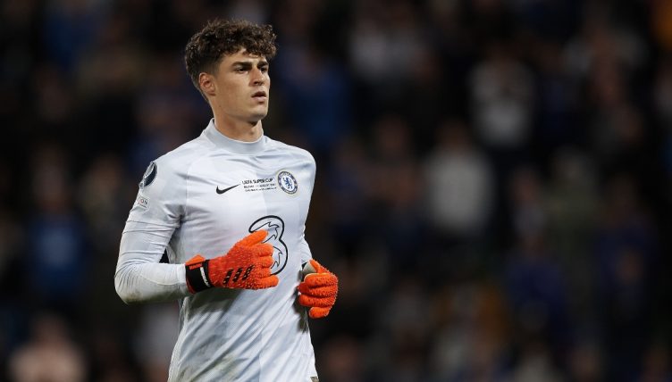 Kepa Arrizabalaga plays for Chelsea during UEFA Super Cup.