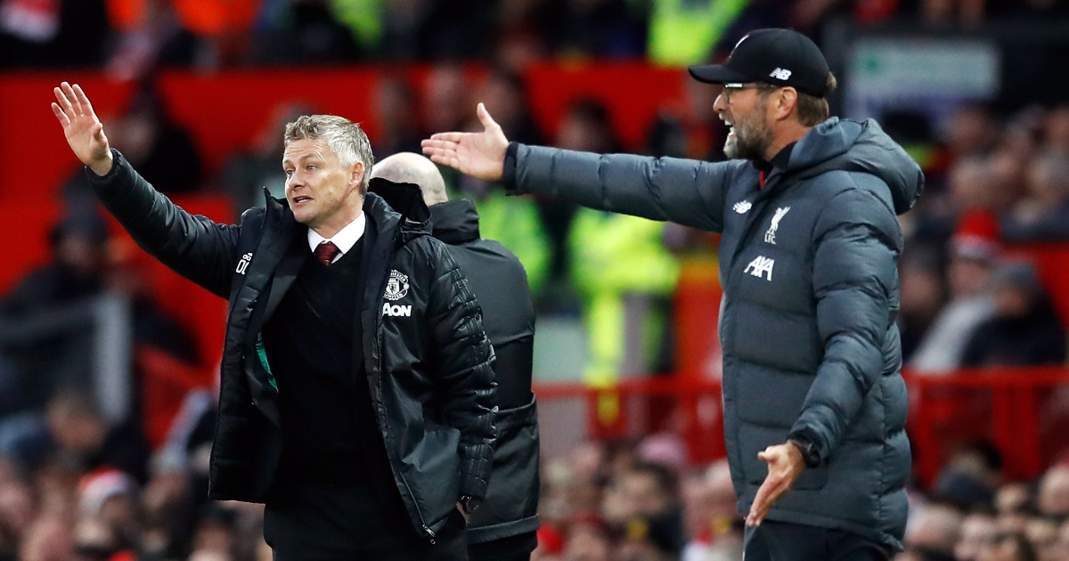Liverpool manager Jurgen Klopp and Manchester United manager Ole Gunnar Solskjaer