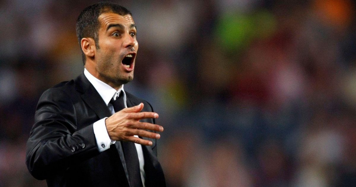 Barcelona's Pep Guardiola during their Champions League third qualifying round soccer match against Wisla Krakow at Camp Nou stadium in Barcelona, August 13, 2008.