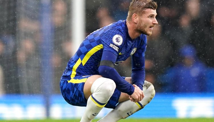 Timo Werner playing for Chelsea against Southampton 2021