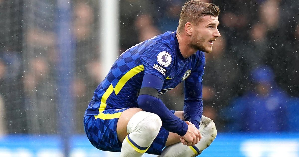 Timo Werner playing for Chelsea against Southampton 2021