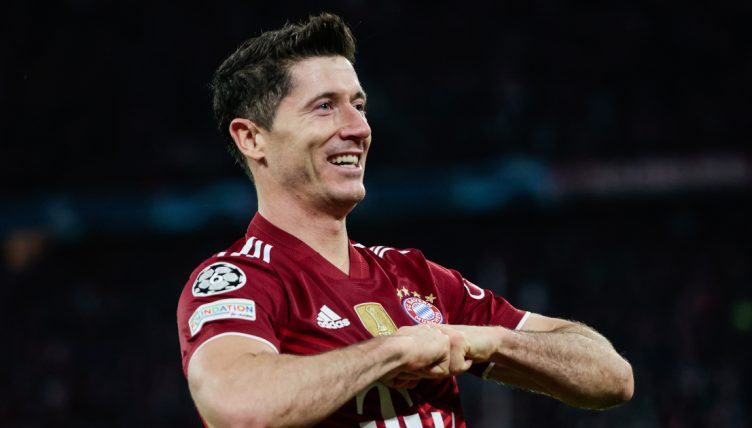 Lewandowski celebrates his hat-trick