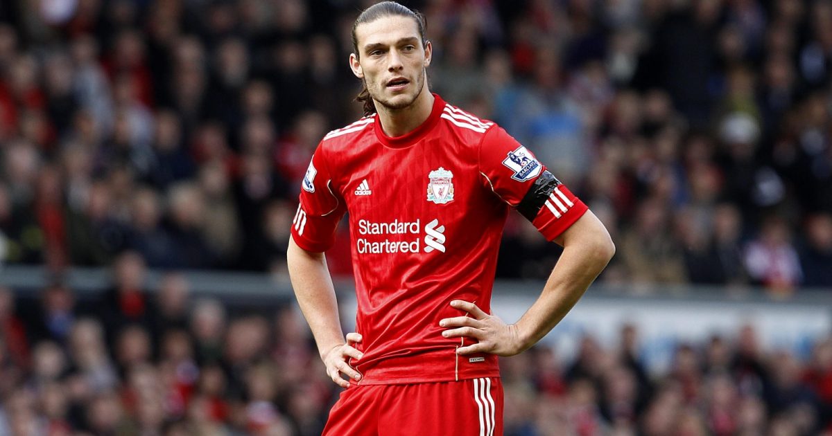 Liverpool striker Andy Carroll looks on in frustration during their Premier League match against Aston Villa at Anfield, Liverpool, April 2012.