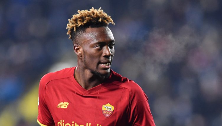 Tammy Abraham staring whilst playing for Roma against Empoli, Carlo Castellani stadium 23 January 2022.