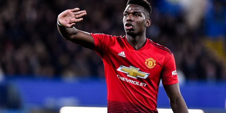 Paul Pogba of Manchester United during the The FA Cup fifth round match against Chelsea at Stamford Bridge, London, 18 February 2019.