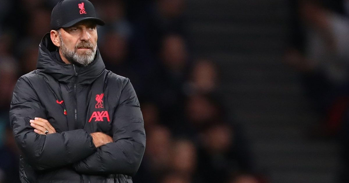 Liverpool manager Jurgen Klopp during his side's Premier League victory at Tottenham Hotspur at Tottenham Hotspur Stadium, London, November 2022.