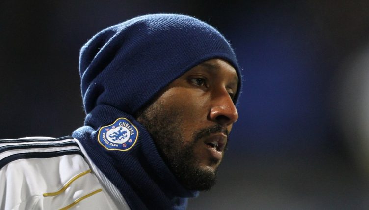 Nicolas Anelka in training gear, warming up for Chelsea ahead of their Premier League match against Bolton Wanderers which they won 4-0 in which he scored, Reebok Stadium 24 January 2011.