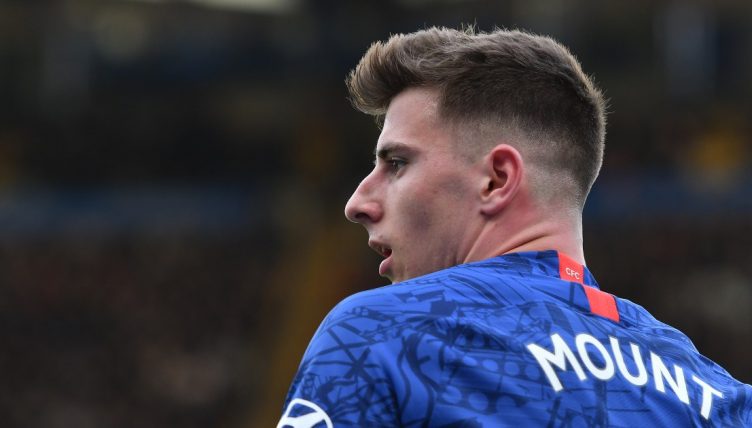 Mount looks to the left at Stamford Bridge