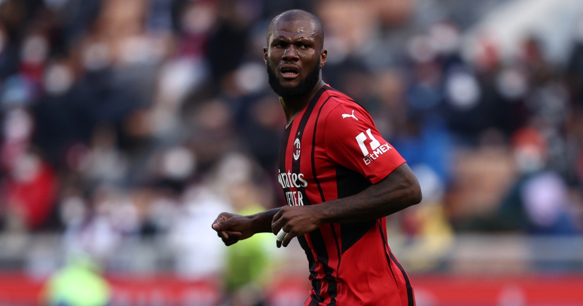 AC Milan midfielder Franck Kessie during their Serie A match against Sampdoria at San Siro, Milan, February 2022.