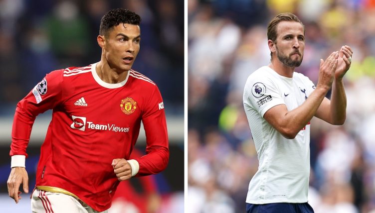 Manchester United's Cristiano Ronaldo (left) and Tottenham Hotspur striker Harry Kane (right)