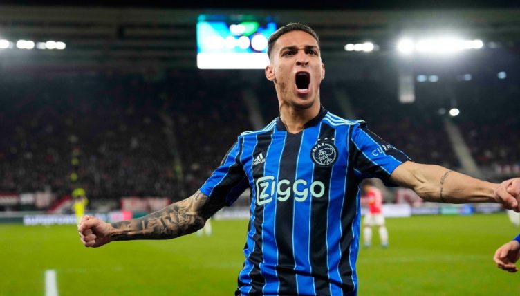 Ajax forward Antony during their victory over AZ Alkmaar in Alkmaar, Netherlands, January 2021.