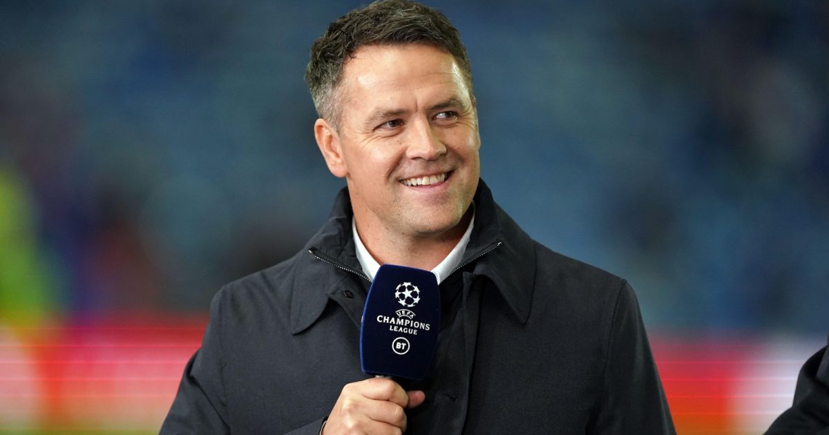 Michael Owen working for BT Sport before the UEFA Champions League match between Rangers and Liverpool at Ibrox, Glasgow, October 2022.