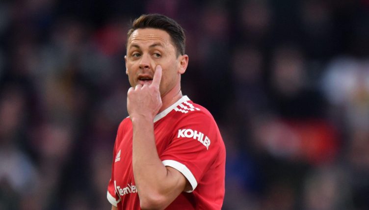 Nemanja Matic during Manchester United's match against Leicester City, Old Trafford, April 2022