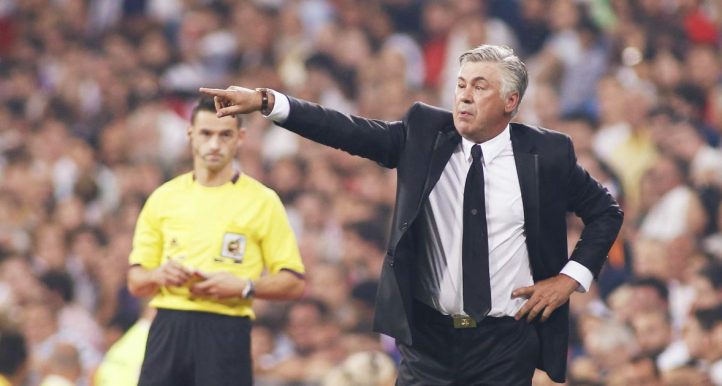 Carlo Ancelotti of Real Madrid during their La Liga game against Real Betis at the Estadio Santiago Bernabeu, Madrid, Spain. 18 August 2013.