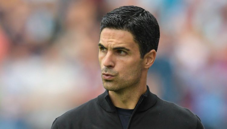 Mikel Arteta on the touchline during Arsenal's win over Burnley, Turf Moor, Burnley, September 2021