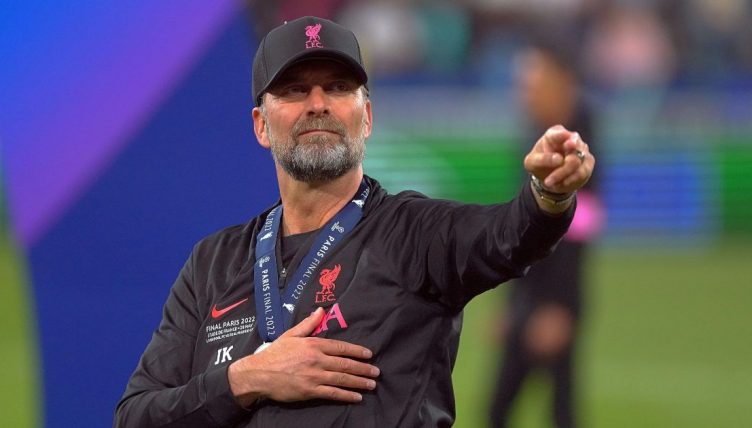 Liverpool's Jurgen Klopp fans after the Champions League Final loss to Real Madrid at the Stade de France, Paris. Saturday May 28, 2022.