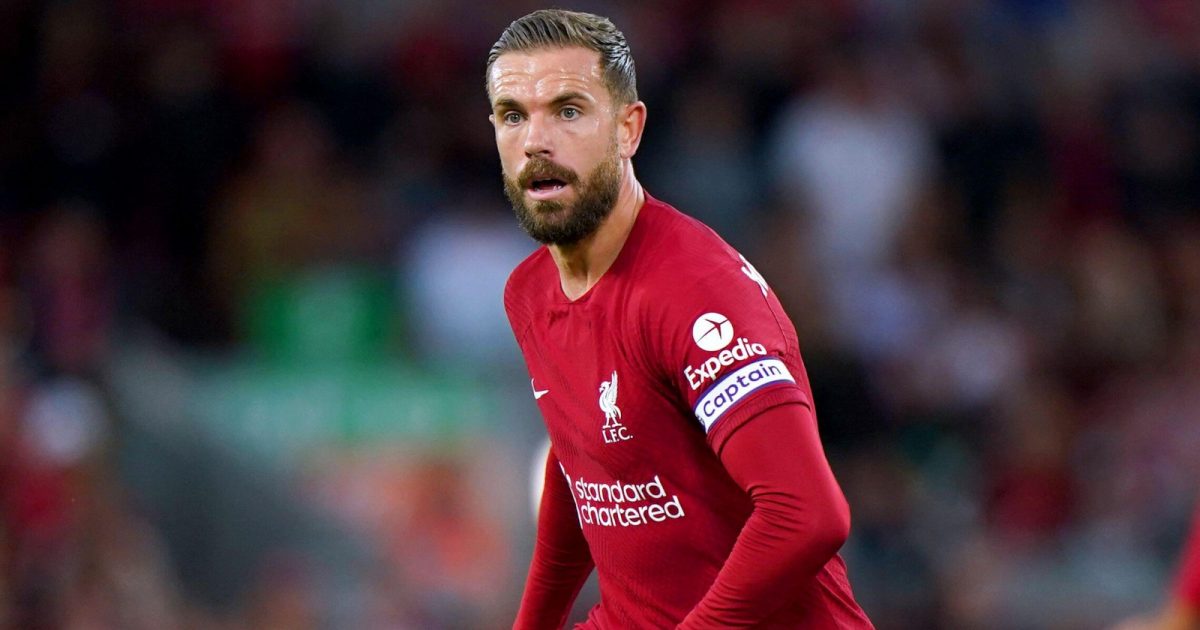 Liverpool's Jordan Henderson during the Premier League match against Newcastle United at Anfield, Liverpool. August 31st 2022.
