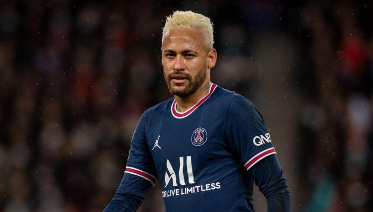 Neymar of Paris Saint-Germain during the Champions League match v Real Madrid at Parc des Princes on February 15, 2022 in Paris, France.