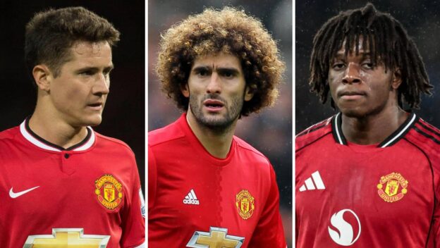 Ander Herrera, Marouane Fellaini and Patrick Dorgu