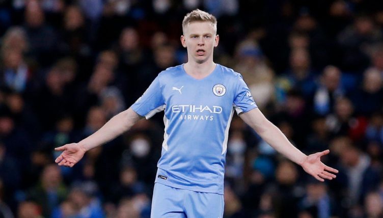 Manchester City's Oleksandr Zinchenko during their UEFA Champions League draw with Sporting Lisbon at Etihad Stadium, Manchester, March 2022.