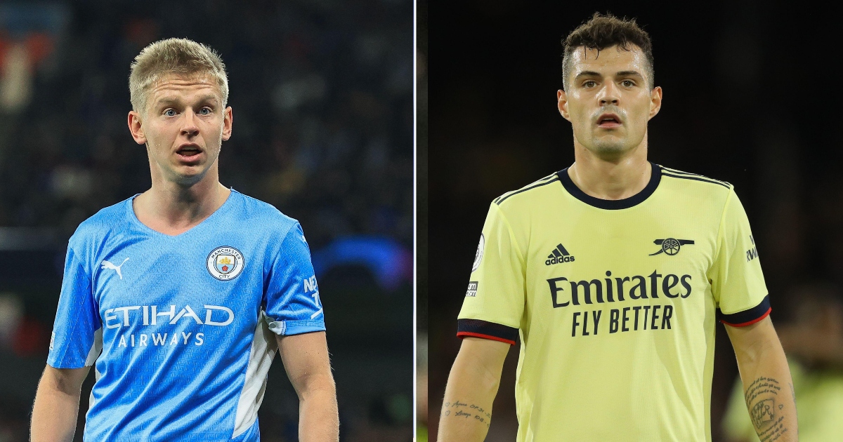 How Oleksandr Zinchenko's stats compared with Granit Xhaka's in 2122