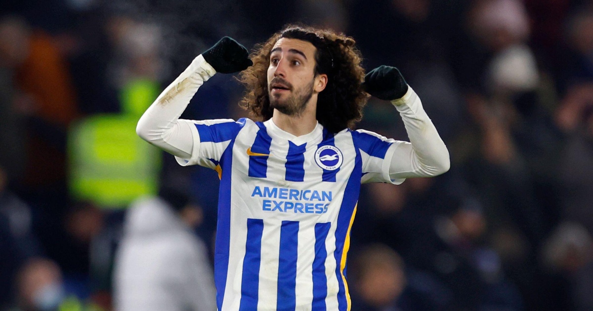 Brighton and Hove Albion's Marc Cucurella reacts at the end of the Premier League 1-1 home draw against Chelsea at the AMEX Stadium, Brighton. Picture date: Tuesday January 18, 2022.