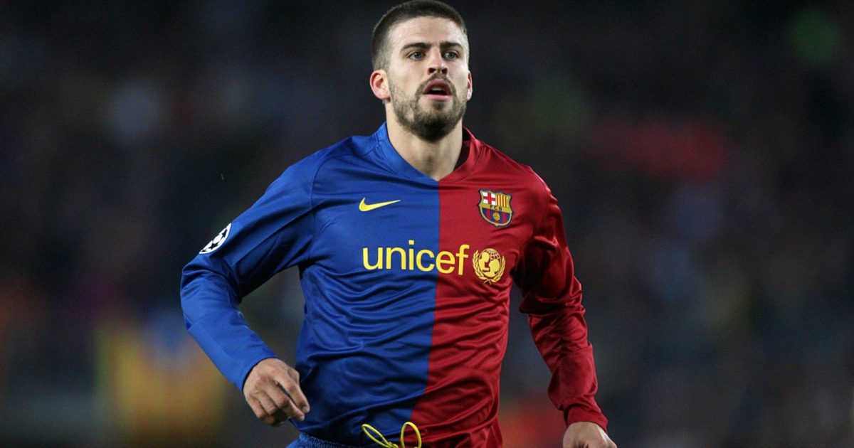 Barcelona's Gerard Pique during their UEFA Champions League semi-final against Chelsea at Camp Nou, Barcelona, April 2009.