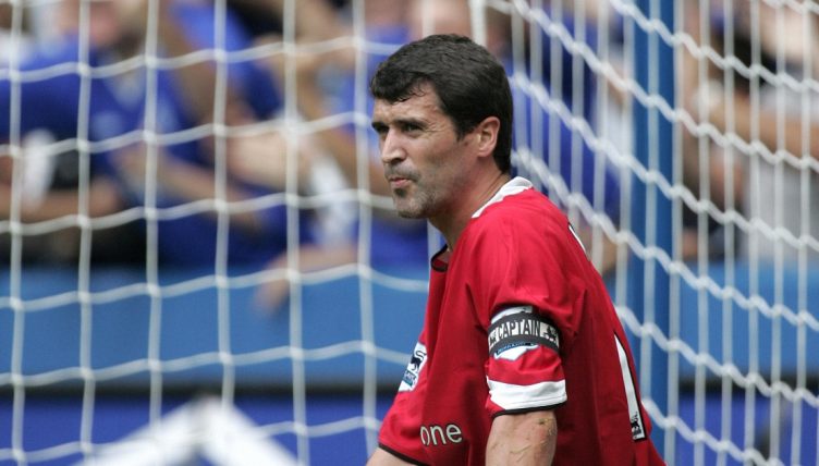 Manchester United captain Roy Keane during a Premier League match away to Chelsea, Stamford Bridge, London, 15 August 2004