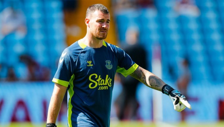 Andy Lonergan during the warm-up before the Premier League game between Everton and Aston Villa. Villa Park, Aston, Birmingham, UK. 13th August, 2022.