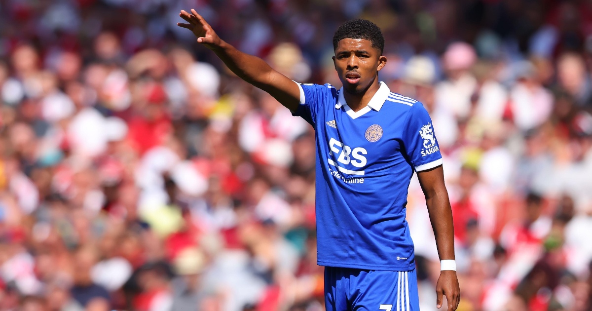 Leicester City defender Wesley Fofana during a Premier League match away to Arsenal, Emirates Stadium, London, Saturday August 13th 2022