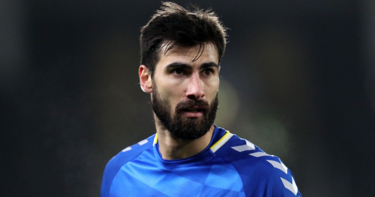 Everton midfielder Andre Gomes pictured during an FA Cup match away to Hull City, MKM Stadium, Hull, England, January 8th 2022