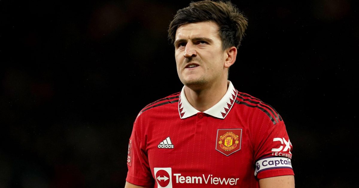Harry Maguire during the FA Cup match between Manchester United and Everton at Old Trafford, Manchester, January 2023.