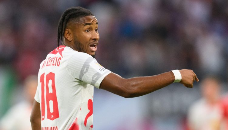 Christopher Nkunku during the German Super Cup between RB Leipzig and Bayern Munich at Red Bull Arena, Leipzig, July 2022.