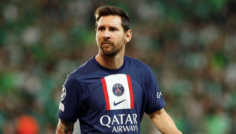 Lionel Messi of Paris Saint-Germain reacts during the UEFA Champions League group H football match between Maccabi Haifa and Paris Saint-Germain in Haifa, Isreal, on Sept. 14, 2022.