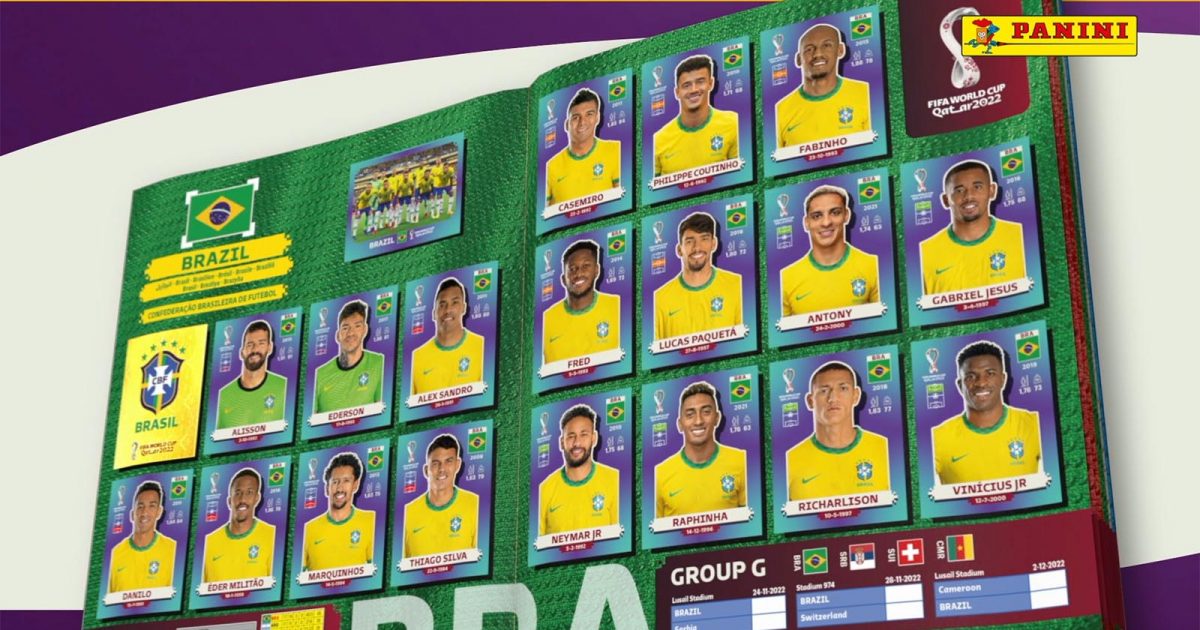 Panini World Cup 2022 sticker album, Brazil page