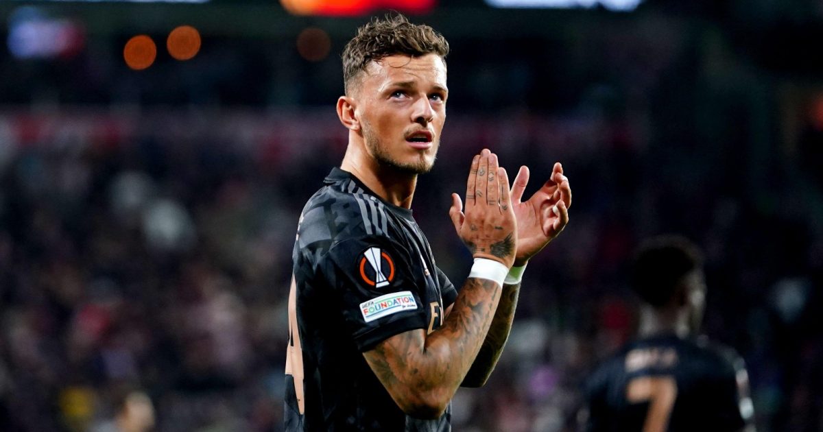 Arsenal's Ben White applauds the fans at the end of the UEFA Europa League Group A match at The Philips Stadium, Eindhoven. Picture date: Thursday October 27, 2022.