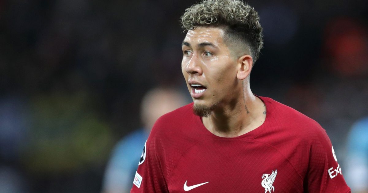 Liverpool striker Roberto Firmino during their UEFA Champions League match against Napoli at Anfield, Liverpool, November 2022.