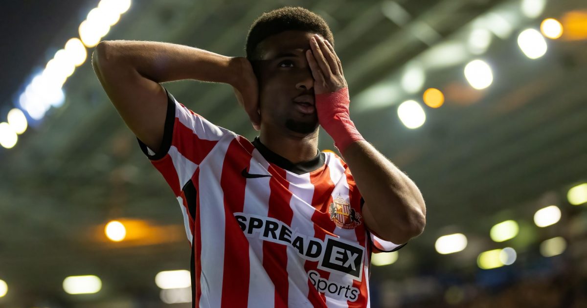 Amad Diallo #16 of Sunderland celebrates scoring a goal during the Sky Bet Championship match Birmingham City vs Sunderland at St Andrews, Birmingham, United Kingdom, 11th November 2022