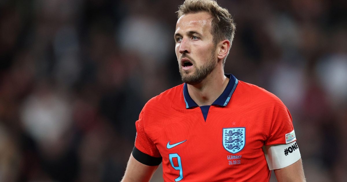 England captain Harry Kane looks on during their UEFA Nations League draw with Germany at Wembley Stadium, London, September 2022.