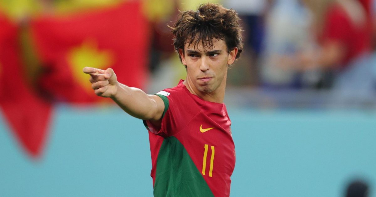 Doha, Qatar. 24th Nov, 2022. Joao Felix of Portugal scores a goal and celebrates during the FIFA World Cup Qatar 2022 match between Portugal and Ghana at Stadium 974, Doha, Qatar on 24 November 2022.