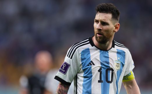 Lionel Messi during Argentina's FIFA World Cup victory over Australia at Ahmad Bin Ali Stadium, Doha, Qatar, December 2022.