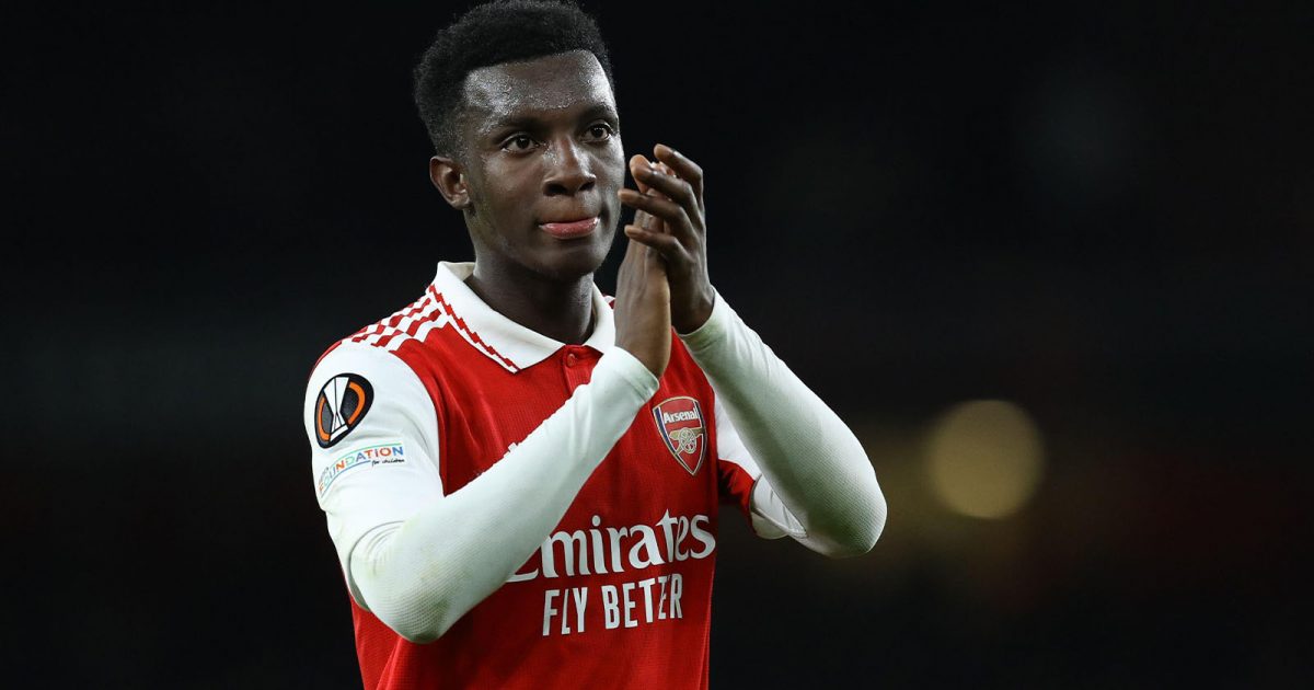 Eddie Nketiah of Arsenal after the UEFA Europa League match at the Emirates Stadium, London.